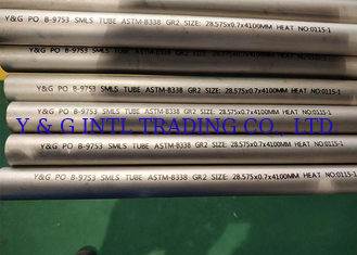 أنبوب التيتانيوم العادي بدون خيوط ASTM B338 مع نجاة 0.1%